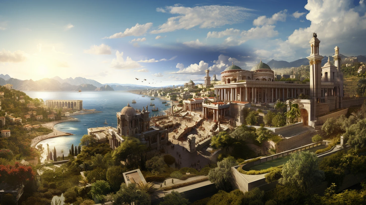 Coastal city artwork from the unannounced project on the original Portal Entertainment site.